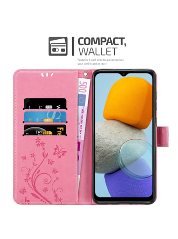 cadorabo Hülle für Samsung Galaxy M23 5G Blumen Design in FLORAL ROSA