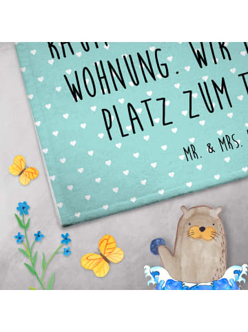 Mr. & Mrs. Panda Gästehandtuch Fuchs Ballerina mit Spruch in Türkis Pastell