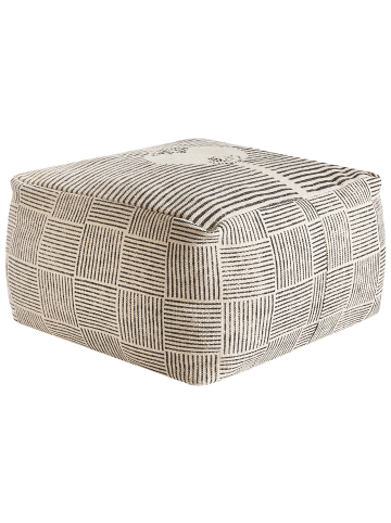 Beliani Pouf LUTZ in Grau/Braun - (W) 45 x (H) 25 x (L) 45 cm