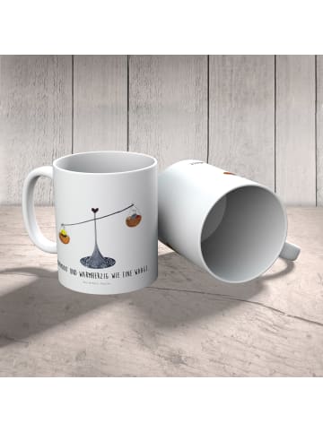 Mr. & Mrs. Panda Tasse Sternzeichen Waage mit Spruch in Weiß