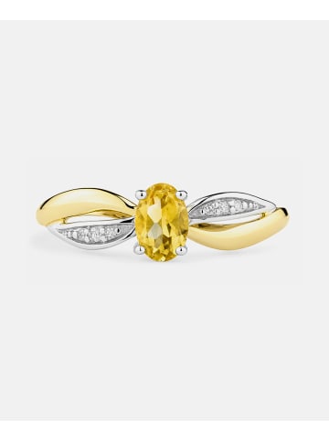 Diamant L'éternel Ring, mit Citrin, 375 Gelbgold