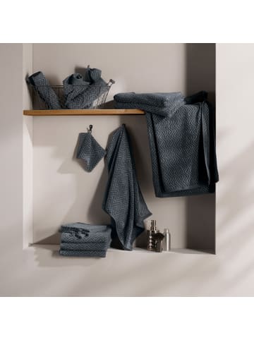 REDBEST Frottier, Jacquard Duschtuch 2er-Pack Palmdale in anthrazit