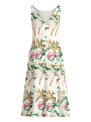 Vera Mont Blumenkleid mit Kellerfalten in Cream/Rosé