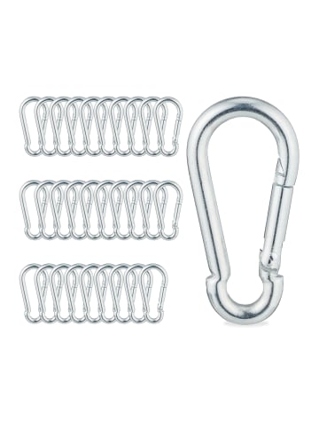 relaxdays 30 x Karabiner in Silber