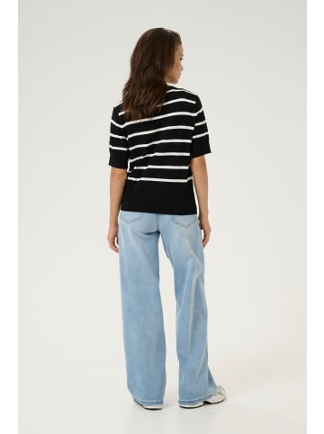 Kaffe Strickjacke KAlizza Regular fit in Black/Chalk Stripe