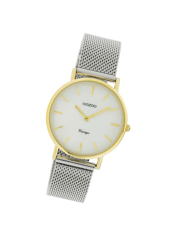 Oozoo Analog-Armbanduhr Oozoo Vintage Series silber mittel (ca. 32mm)
