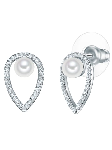 Lulu & Jane Ohrstecker Muschelkernperle weiß Zirkonia weiß in silber