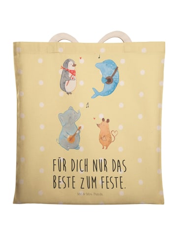 Mr. & Mrs. Panda Tasche Big Einheit mit Spruch in Gelb Pastell