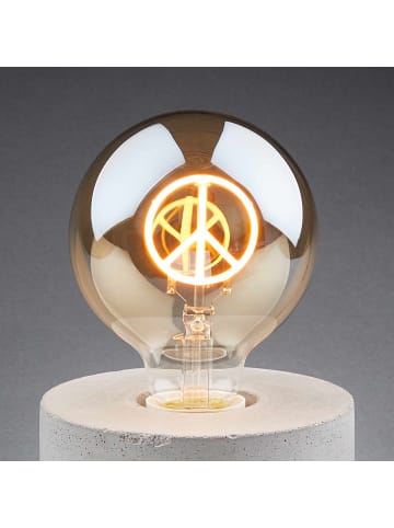 Butlers LED-Glühbirne Peace Zeichen BRIGHT LIGHT in Gold