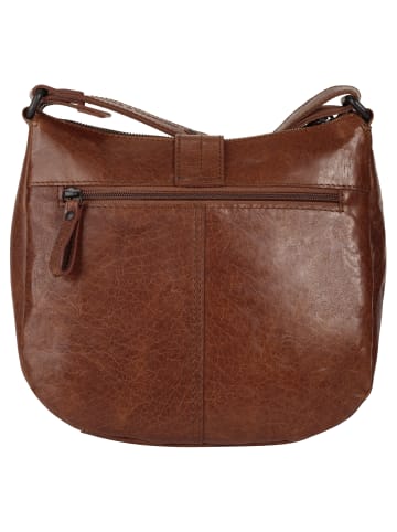 SPIKES & SPARROW Umhängetasche echt Leder in cognac