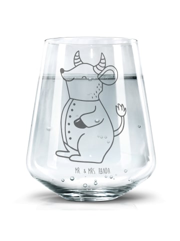 Mr. & Mrs. Panda Tumbler Glas Stier Astrologie ohne Spruch in Transparent