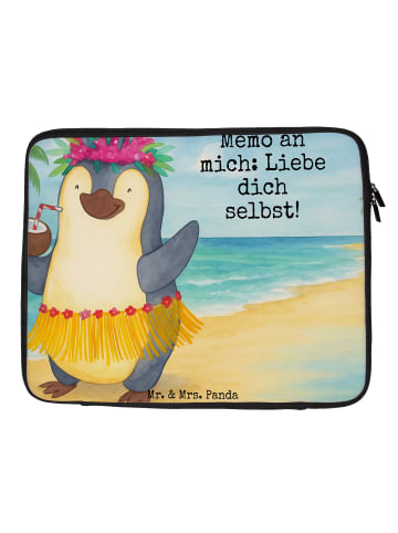 Mr. & Mrs. Panda Laptop Case Pinguin Kokosnuss Design mit Spruch in Weiß