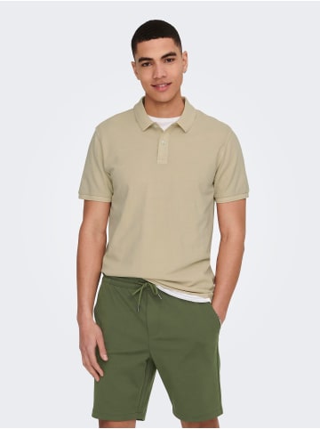 Only&Sons Poloshirt aus Baumwolle Kurzarm Slim Fit in Grau