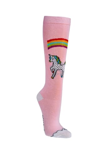 Yuhu Mädchen Kniestrümpfe 3er Pack mit Einhorn Motiv in Mehrfarbig