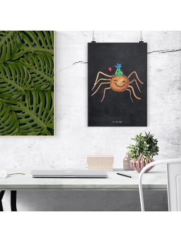Mr. & Mrs. Panda Bild Spinne Agathe Party ohne Spruch in Kreidetafel
