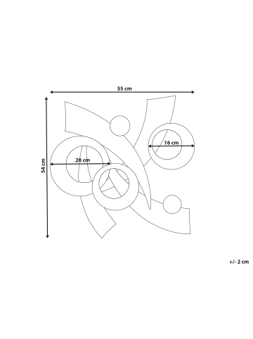Beliani Wandobjekt FENIT in Gold/Silber/Weiß - (W) 55 x (H) 54 x (L) 4 cm