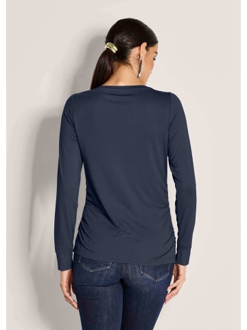 MADELEINE Langarm-Shirt mit gerafften Seiten in marine