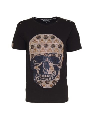 Roberto Geissini Skull Allover T-Shirt Schwarz Unisex
