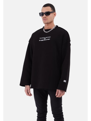 Megaman Basic Cotton Sweatshirt Pullover in Schwarz