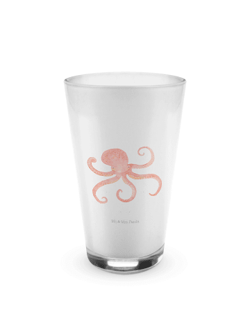 Mr. & Mrs. Panda Latte Macchiato Glas Tintenfisch ohne Spruch in Transparent