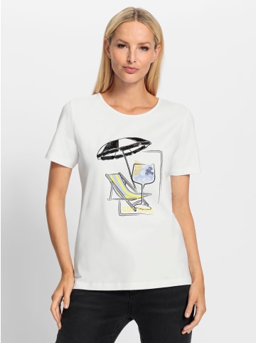 Heine Kurzarmshirt in weiß-marine-bedruckt