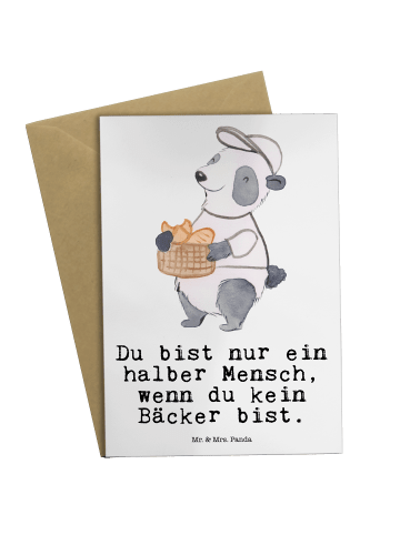 Mr. & Mrs. Panda Grußkarte Bäcker Herz mit Spruch in Weiß