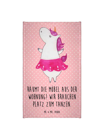 Mr. & Mrs. Panda Gästehandtuch Einhorn Ballerina mit Spruch in Rot Pastell