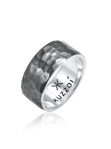 KUZZOI Ring 925 Sterling Silber in Schwarz