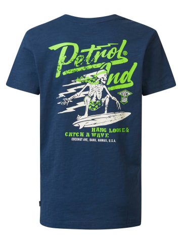 Petrol Industries T-Shirt mit Rückenaufdruck Aquaflow in Blau