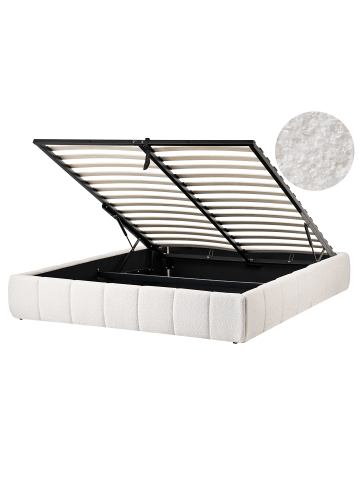 Beliani 2-tlg Doppelbett GENAS in Weiß/Schwarz