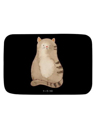 Mr. & Mrs. Panda Badematte Katze Sitzen ohne Spruch in Schwarz