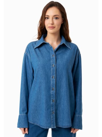 Organication Bluse "WOR19101" in Mittelblau