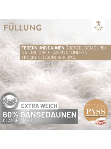 Spessarttraum Gänsedaunenkissen "Platin"  in weiß