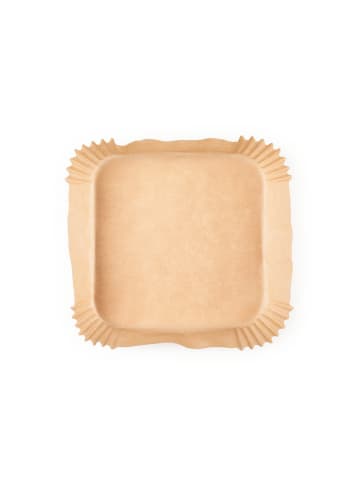 Gourmet Maxx Backpapier-Schalen für Heißluft-Fritteusen 100er-Set 20x20x4,5cm braun Braun