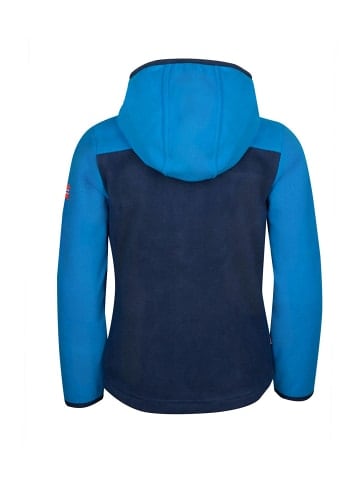 Trollkids Fleece-Jacke mit Kapuze "Stavanger" in Azurblau/Marineblau