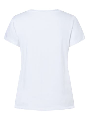 More & More Kurzarmprintshirt in white