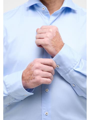 Eterna Soft Luxury Shirt Twill Langarm in Blau