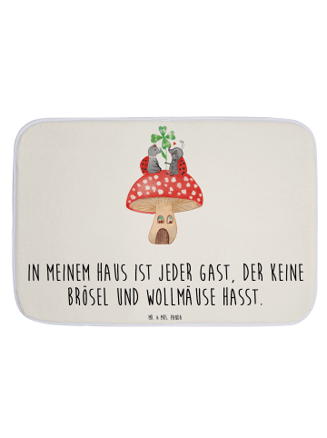 Mr. & Mrs. Panda Badezimmer Matte Marienkäfer Fliegenpilz mit Sp... in Weiß