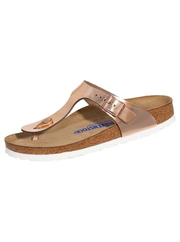 Birkenstock Pantoletten Gizeh SFB schmale Weite in metallic kupfer