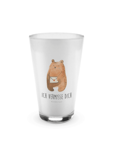Mr. & Mrs. Panda Blümchentailglas Bär Vermissen mit Spruch in Transparent