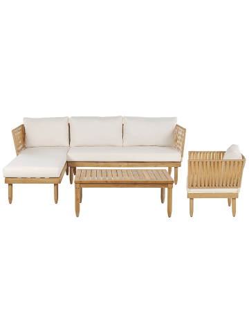 Beliani 4-tlg Sitzgruppe CREMONA in Braun/Weiß