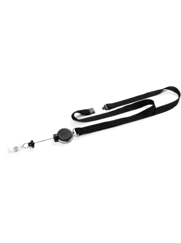 Durable Textilband mit Jojo Extra Strong für Kartenhalter 80cm schwarz