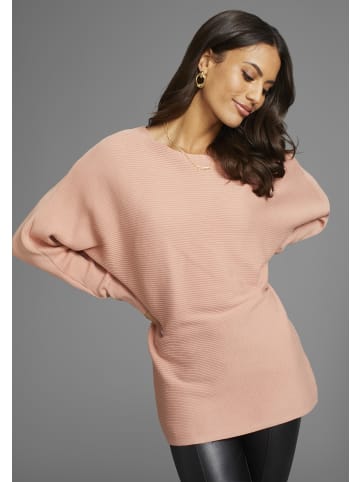 Laura Scott Rundhalspullover in altrose-meliert