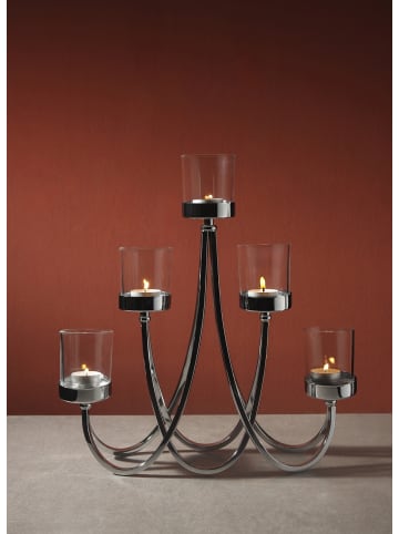 Goebel Kerzenhalter " Kerzenleuchter silber mit Klarglas " in Silber