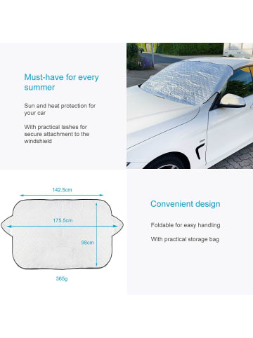 Intirilife Sonnenschutz Frontschutz für Windschutzscheibe in Silber