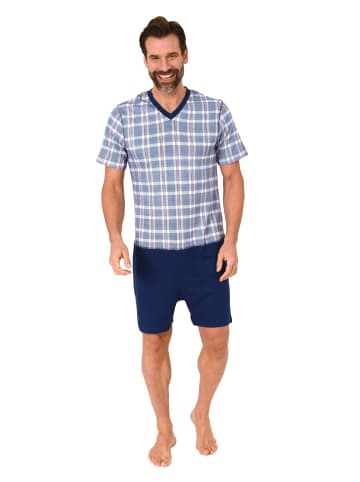 NORMANN Pflegeoverall kurzarm Reißverschluss Rücken und Bein - 89027 in blau