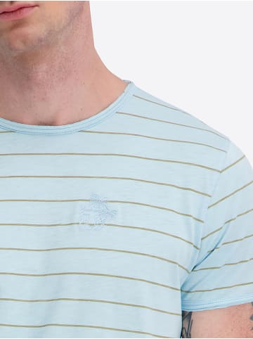 Timezone Gestreiftes T-Shirt Rundhals Kurzarm Design in Blau