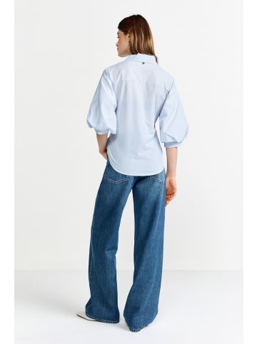 Rich & Royal Bluse in hellblau weiß