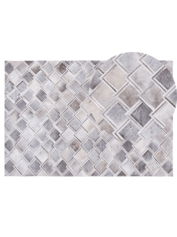 Beliani Kurzflor AGACLI in Grau - (W) 140 x (H) 1 x (L) 200 cm