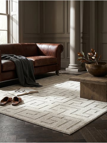 KADIMA DESIGN Kurzflorteppich Geometrisch pflegeleicht Wohnzimmer Schlafzimmer Flur in Creme